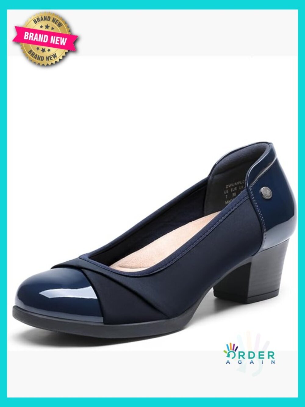Low Chunky Block Heel Pumps Work Comfortable Slip On Dress Shoes